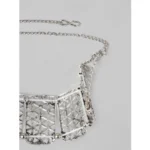 Women's Rose Gold Plated Alloy Choker (Silver)