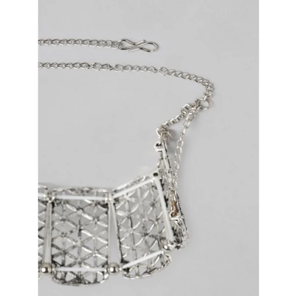 Women's Rose Gold Plated Alloy Choker (Silver)