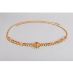 Women's Rose Gold Plated Alloy Hip Belt Kamarband (Red & Green)
