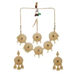 Women's Rose Gold Plated Alloy Necklace & Earings Set (Gold)