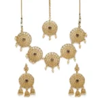 Women's Rose Gold Plated Alloy Necklace & Earings Set (Gold)