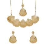 Women's Rose Gold Plated Alloy Necklace & Earings Set (Gold)