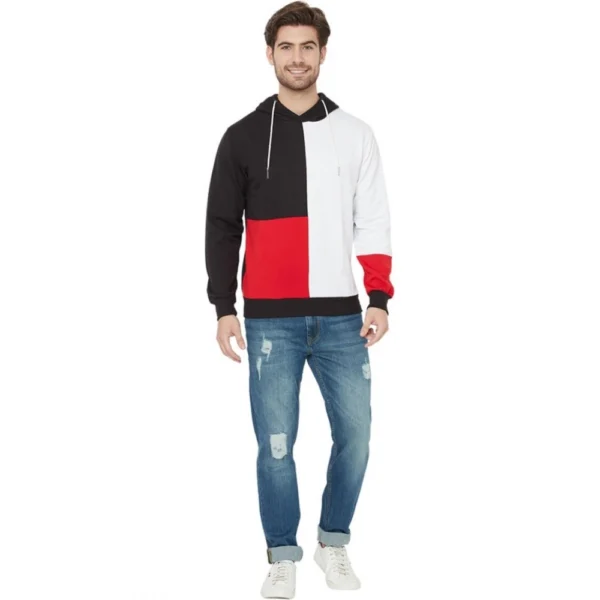 Men's Casual Solid Fleece Hooded Neck T-shirt (Multicolor)