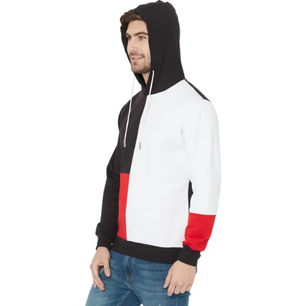 Men's Casual Solid Fleece Hooded Neck T-shirt (Multicolor)