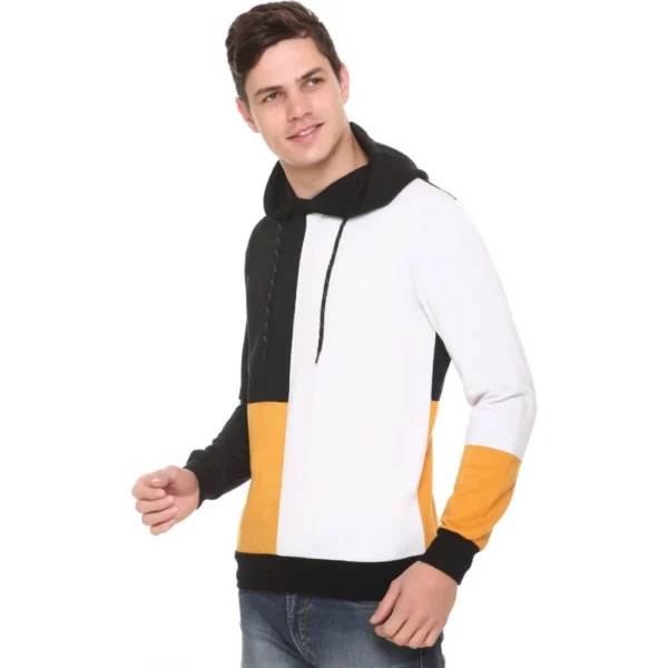 Men's Casual Solid Fleece Hooded Neck T-shirt (Multicolor)