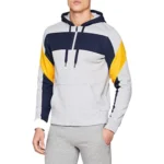 Men's Casual Solid Fleece Hooded Neck T-shirt (Grey)