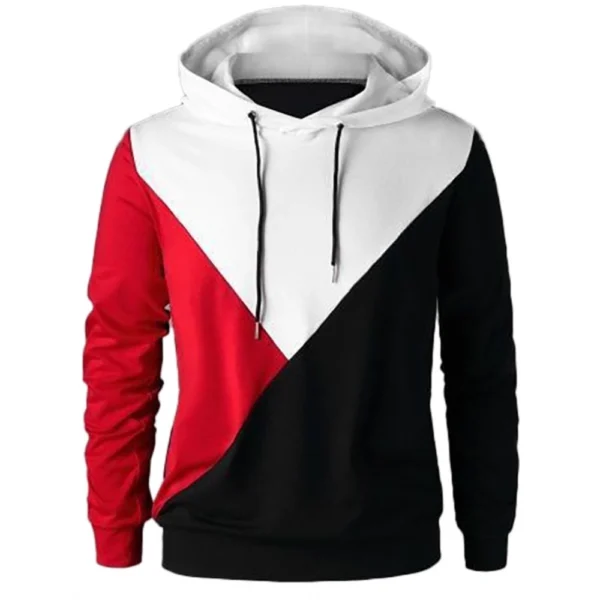 Men's Casual Solid Fleece Hooded Neck T-shirt (Multicolor)