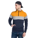 Men's Casual Solid Fleece Hooded Neck T-shirt (Multicolor)
