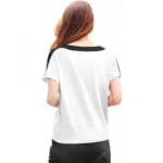 Women's Casual Solid Polyester Boat Neck T-shirt (White)