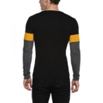 Men's Casual Colorblock Cotton Blend Round Neck T-shirt (Grey)
