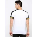 Men's Casual Colorblock Cotton Blend Round Neck T-shirt (White)