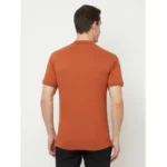 Men's Casual Solid Cotton Blend Polo Neck T-shirt (Orange)