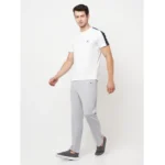 Men's Casual Solid Polyester Round Neck T-shirt (White)