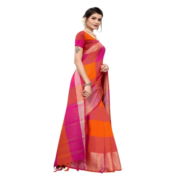Women's Cotton Saree (Multi, 5-6 Mtrs)