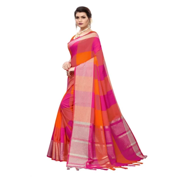 Women's Cotton Saree (Multi, 5-6 Mtrs)