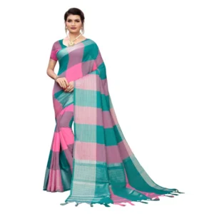 Women's Cotton Saree (Multi, 5-6 Mtrs)
