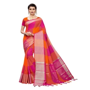 Women's Cotton Saree (Multi, 5-6 Mtrs)