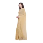 Women's Dyed Saree(Cream,5-6 Mtrs)
