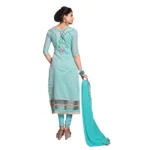 Women's Chanderi Unstitched Salwar Suit-Material With Dupatta (Light Sea Green,2.3 Mtrs)