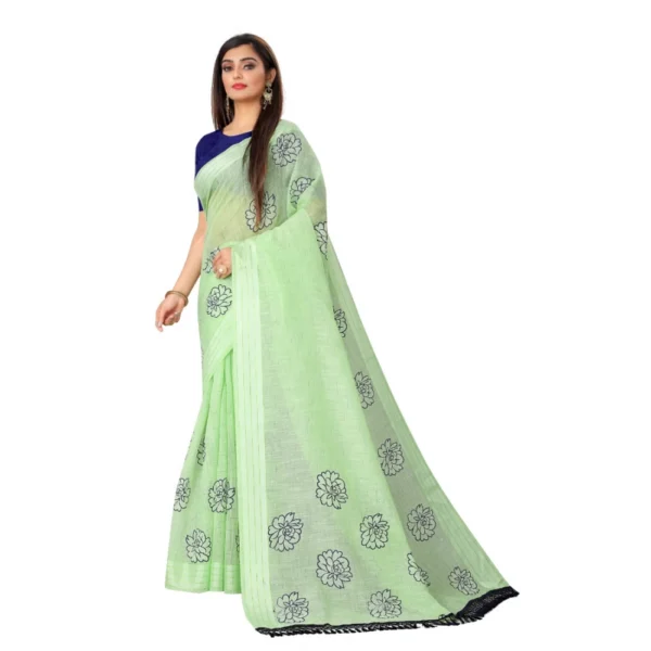 Women's Cotton Saree (Mehdi,5-6Mtrs)