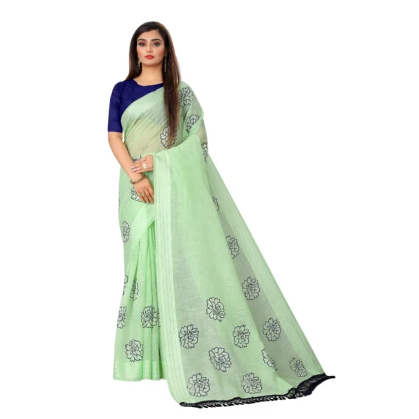 Women's Cotton Saree (Mehdi,5-6Mtrs)