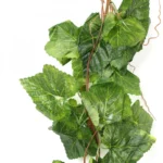 Pack Of 5 Silk Polyester Artificial Grape Leaf Vine Hanging Garland Foliage Flowers Leaf Plants For Wall Decoration (Color: Green,Length: 15 Feet)