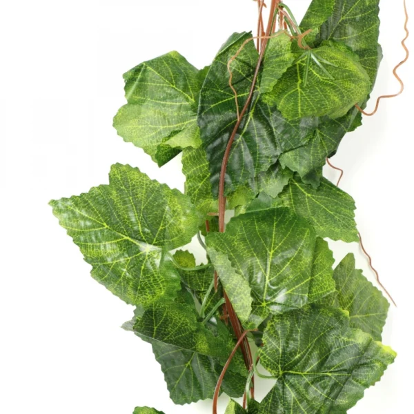 Pack Of 5 Silk Polyester Artificial Grape Leaf Vine Hanging Garland Foliage Flowers Leaf Plants For Wall Decoration (Color: Green,Length: 15 Feet)
