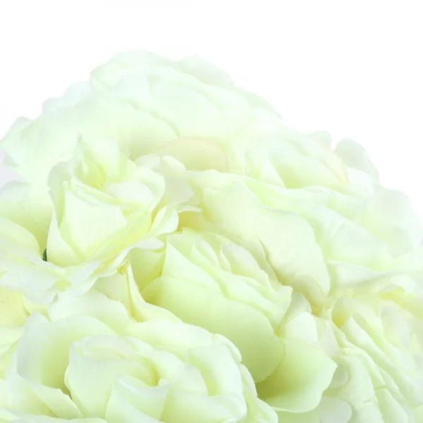 Silk Polyester Artificial Rose Flowers Bunch Bouquet Of 12 Roses For Home Decoration (Color: White,Length: 17 Inches)