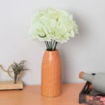 Silk Polyester Artificial Rose Flowers Bunch Bouquet Of 12 Roses For Home Decoration (Color: White,Length: 17 Inches)