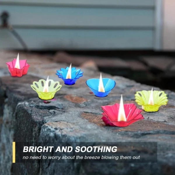 Pack Of 3_(12 Pieces Set)_Multi Shape Plastic Candle Cup (Color: Assorted)