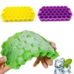 Generic Pack Of 2_37 Cavity Flexible Silicone Honeycomb Design Ice Cube Tray (Color: Assorted)