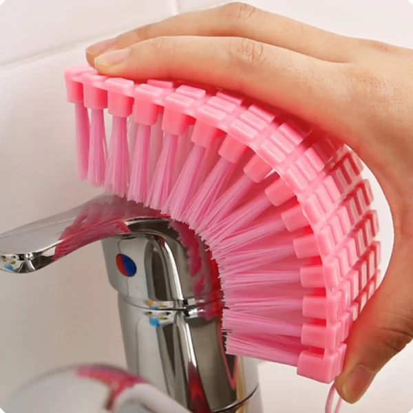 Generic Pack Of 5_Flexible Plastic Cleaning Brush for Home, Kitchen and Bathroom (Color: Assorted)