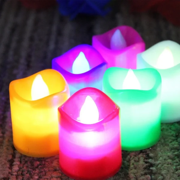_12 Pieces Festival Decorative LED Tealight Candles (Color: Assorted)