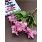 Artificial Flowers Bunch Bouquet Of Pink Blossoms For Home Decoration (Color: Pink, Material: Silk Polyester)