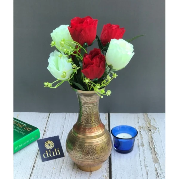 Artificial Rose Flowers Bunch Bouquet Of 7 Roses For Home Decoration (Color: Multi, Material: Silk Polyester)