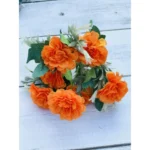 Artificial Flowers Bunch Bouquet Of 5 Marigold Genda Flowers For Home Decoration (Color: Yellow, Material: Silk Polyester)