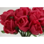 Artificial Rose Flowers Bunch Bouquet Of 13 Roses For Home Decoration (Dark Pink, Material:Silk, Polyester)