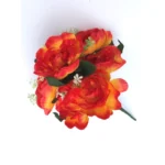 Artificial Flowers Bunch Bouquet Of 7 Poppy Flowers For Home Decoration (Orange, Material:Silk, Polyester)