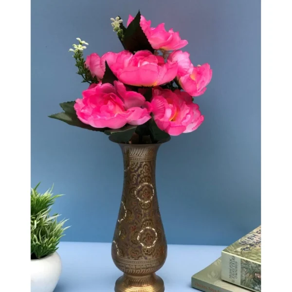Artificial Flowers Bunch Bouquet Of 7 Poppy Flowers For Home Decoration (Light Pink, Material:Silk, Polyester)