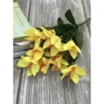 Artificial Flowers Bunch Bouquet Oflily Flowers For Home Decoration (Yellow, Material:Silk, Polyester)