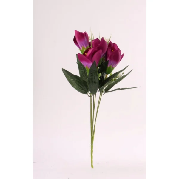 Artificial Flowers Bunch Bouquet Of Daffodil Tulip Flowers For Home Decoration (Purple, Material:Silk, Polyester)