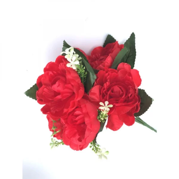 Artificial Flowers Bunch Bouquet Of 7 Poppy Flowers For Home Decoration (Red, Material:Silk, Polyester)