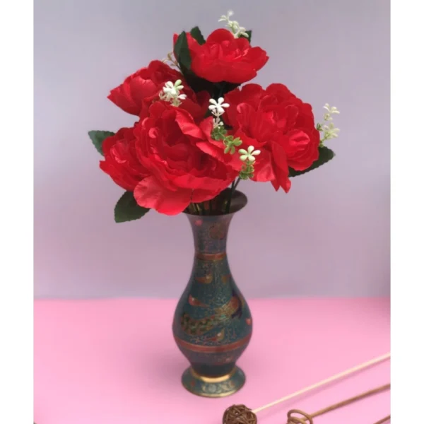 Artificial Flowers Bunch Bouquet Of 7 Poppy Flowers For Home Decoration (Red, Material:Silk, Polyester)