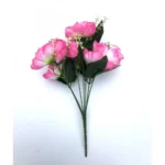 Artificial Flowers Bunch Bouquet Of 7 Poppy Flowers For Home Decoration (Light Pink, Material:Silk, Polyester)