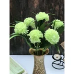 Artificial Flowers Bunch Bouquet Of 6 Chrysanthemum Flowers For Home Decoration (Green, Material:Silk, Polyester)