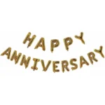 Happy Anniversary Alphabet Foil Balloon Combo With Bottle And Cheersglass Balloons (Multicolor)