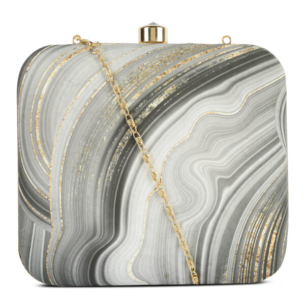 Vistu Woman Grey Waves Clutch