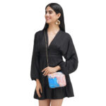 Vistu Woman Pink & Blue Clutch