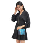 Blue Galaxy Metal Clutch
