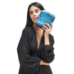 Blue Galaxy Metal Clutch